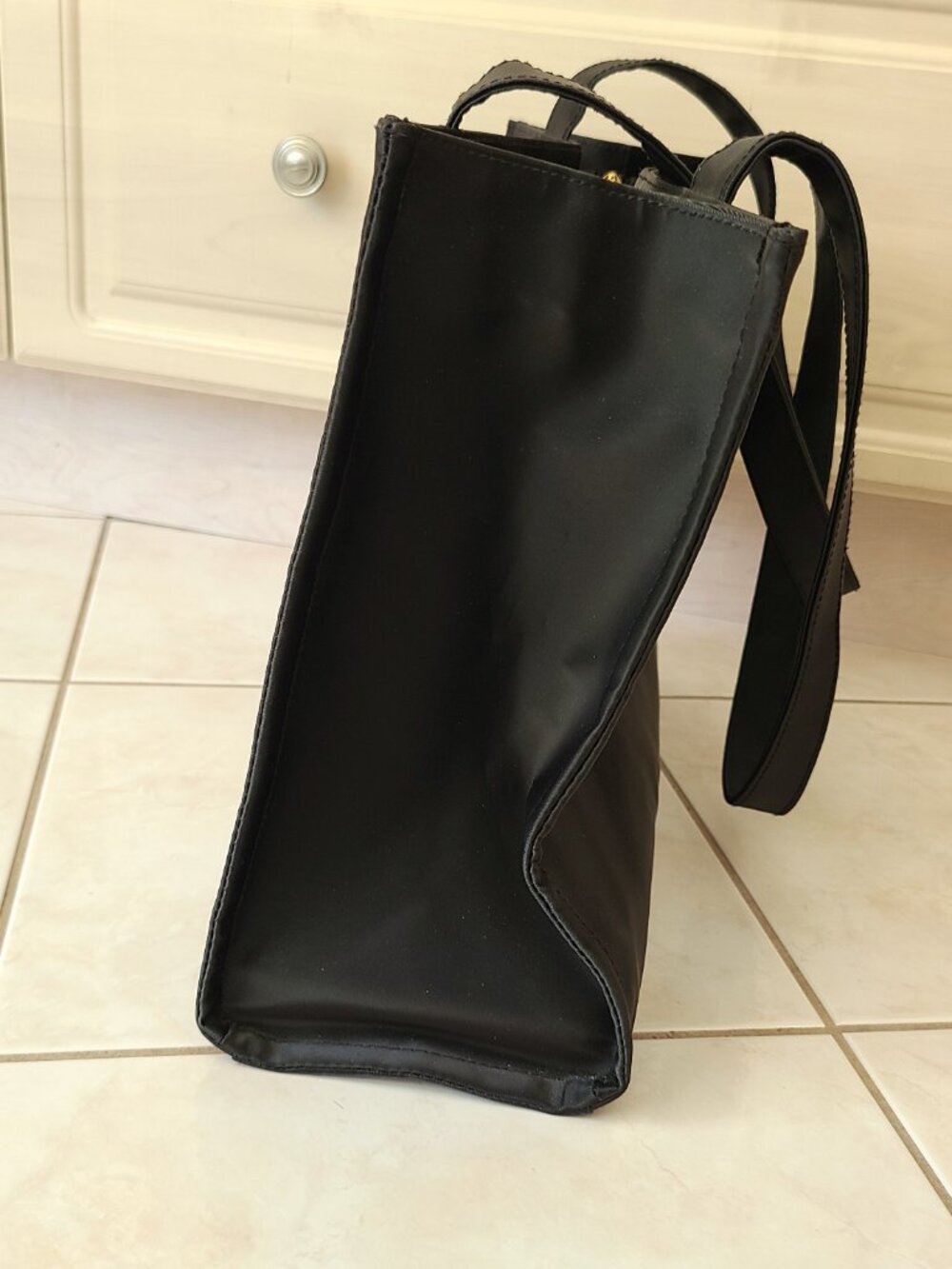 GIVENCHY Parfums LARGE Black Nylon Tote Gold Hardware Carryall Bag Purse - Picture 3 of 9
